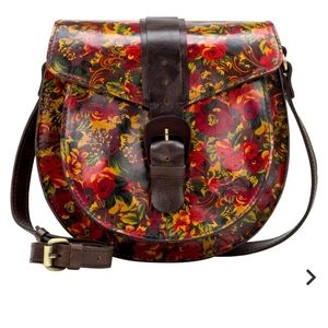 EUC Patricia Nash Padova Saddle Bag - Golden Rustic Forest